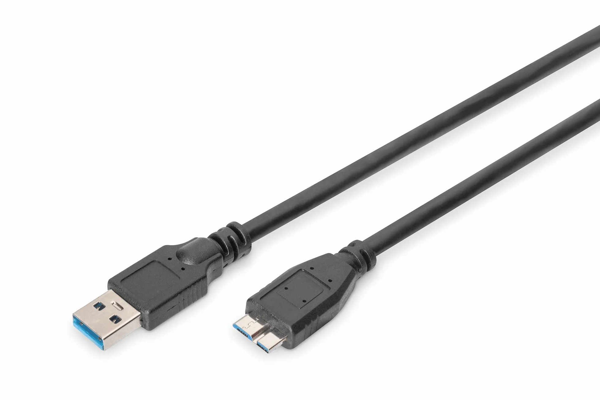 DIGITUS Kabel USB 3.2 Gen1 – 1,0 m – USB-A do typu Micro B – 5 Gb/s – do komputerów, laptopów, obudów dysków twardych i SSD – czarny