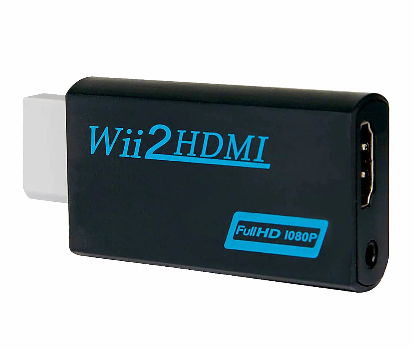 Adapter HDMI Wii Konwerter Hdmi Wii z kablem HDMI, sygnał wideo Full HD 720P/1080P z wyjściem audio 3,5 mm (czarny bez kabla)