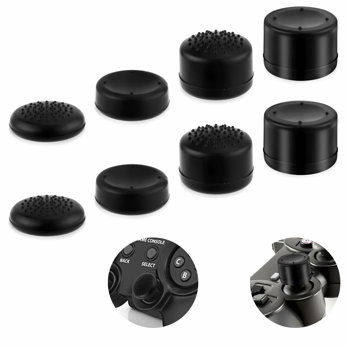 8 szt. Nakladki na Kciuki do Playstation Portal, Silikon Oslony Joysticków Nakladki na Kciuki Kontrolera Kompatybilne z PS5 PS4 Xbox One Xbox Series X/S Nintendo Switch Pro Joysticki
