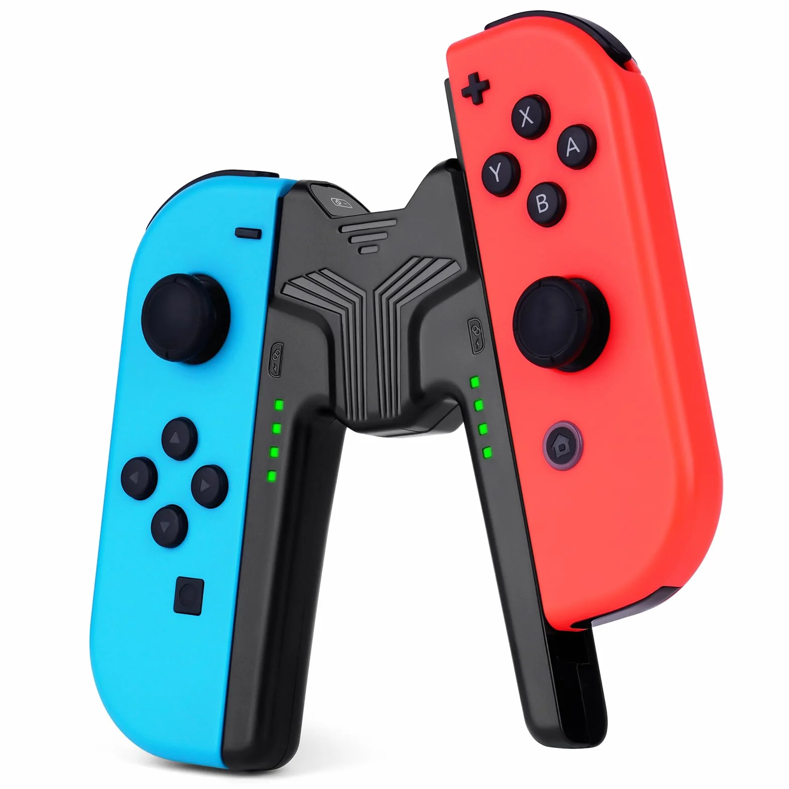 OFFCUP Uchwyt ładujący, Joycon do Nintendo Switch NS/Switch OLED, Charging Grip ze wskaźnikiem LED, uchwyt ładowarki do kontrolera w kształcie litery V, akcesoria USB typu C (czarny)