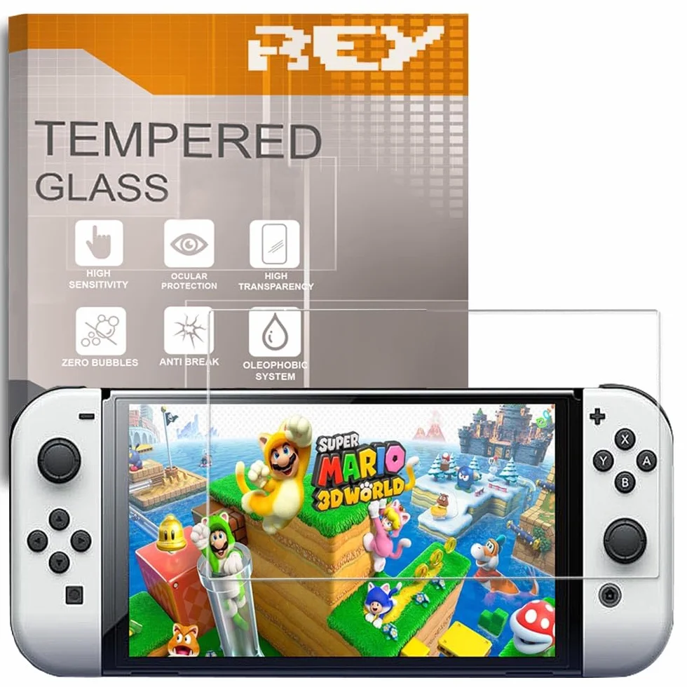 (2 sztuki) Oraniacza Ekranu do NINTENDO SWITCH OLED, szkło hartowane folia ochronna